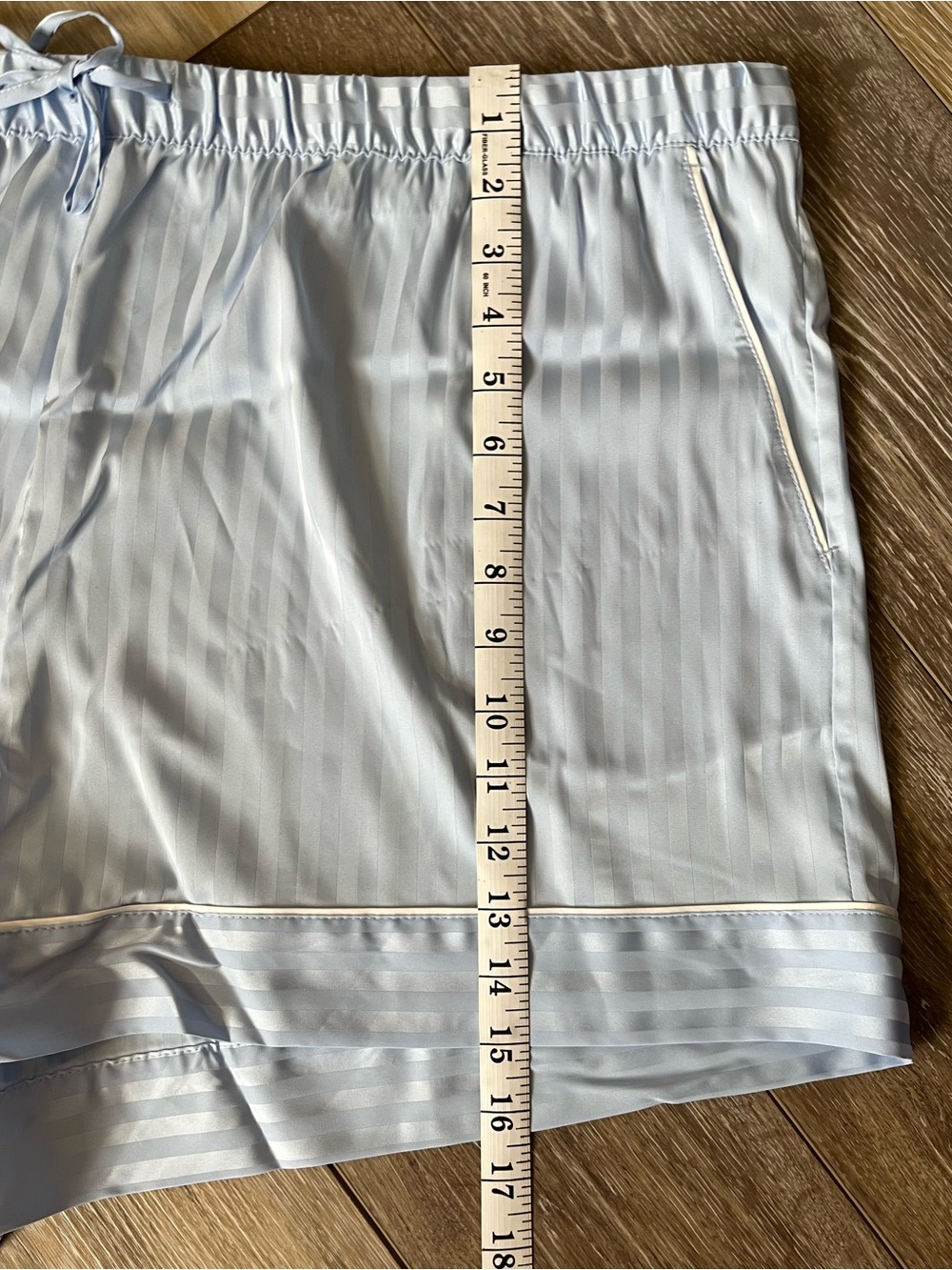 NWT Auden Light Blue Satin Button-Front Pajama Top & Shorts 1X - Picture 9 of 16